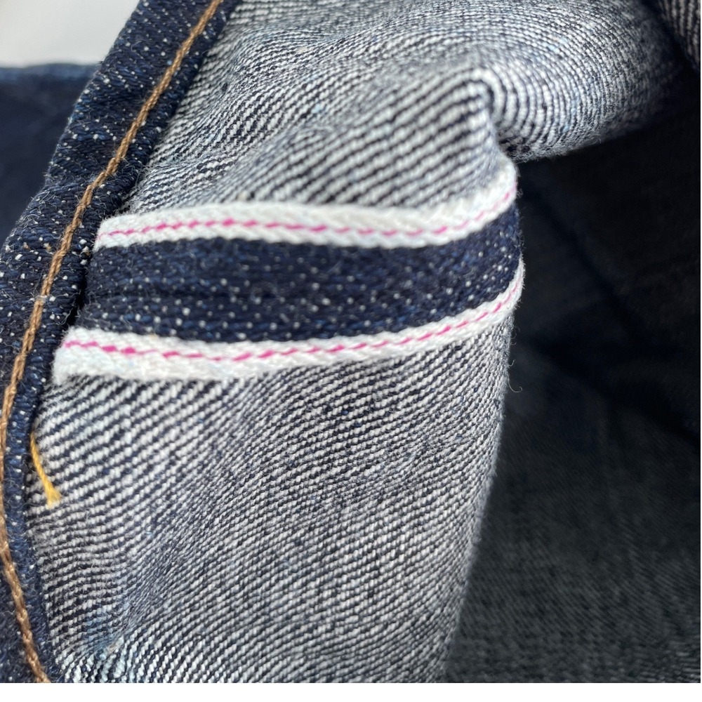 Drop Ibara Japanese Selvedge Denim Jeans Mens 42 (40X33) Dark Button Fly Indigo